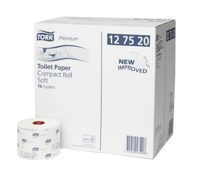 127520 Tork T6 Premium Бумага туалетная Mid-size в миди-рулонах мягкая, белая, двухслойная, 27 рулонов по 90 метров