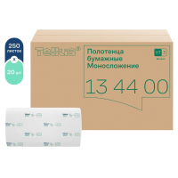 Бумажные полотенца листовые Tellus (Торк) Баланс V сложение 1 слой 250 шт НТ3 (Н3) 134400