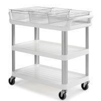 Сервисная тележка TTS Shelf 3700W — тележка с тремя полками, 98x50x111 см, белая