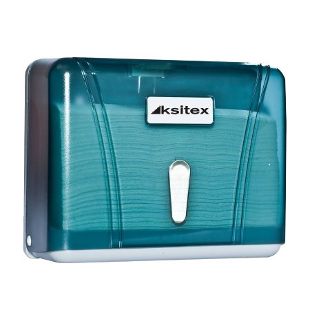 Ksitex TН-404G Диспенсер для бумажных полотенец, пластик, зеленый, прозрачный