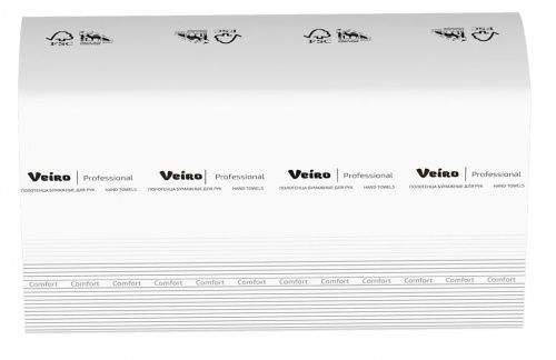 Veiro Professional Comfort KW208 Полотенца бумажные, двухслойные, белые, W сложения, 21 пачка по 150 листов