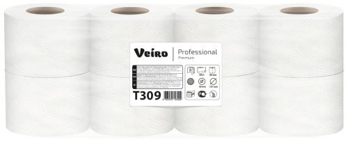 Veiro Professional Premium T309 Туалетная бумага в малых рулонах, белая, трехслойная, 48 рулонов по 20 метров
