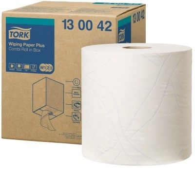 130042 Tork Advanced Wipep 420 W1/W2/W3 Performance Протирочная бумага в рулоне со съемной втулкой, белая, двухслойная, 750 листов, 1 рулон по 225 метров