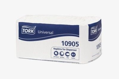 10935 Tork Counterfold N1 Диспенсерные салфетки, белые, однослойные, 30х33, 16 пачек по 250 листов