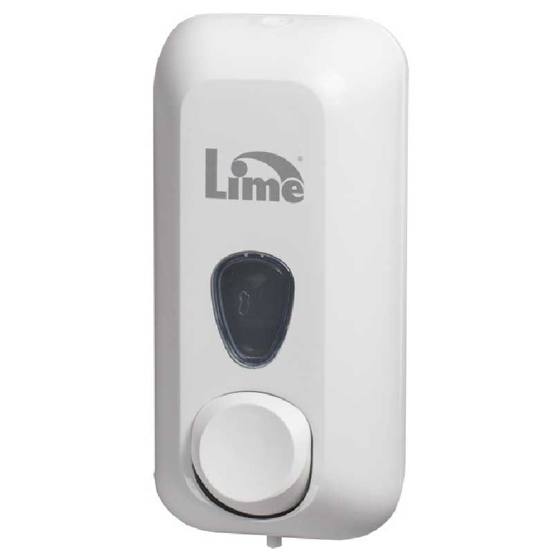 Lime 971000 Дозатор для жидкого мыла 0.6 л заливной белый, пластиковый