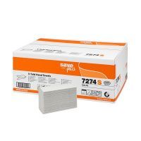 C7274 Бумажные полотенца Celtex SAVE-V FOLDED HAND TOWEL, двухслойные (1 упк. x 15 пачек)