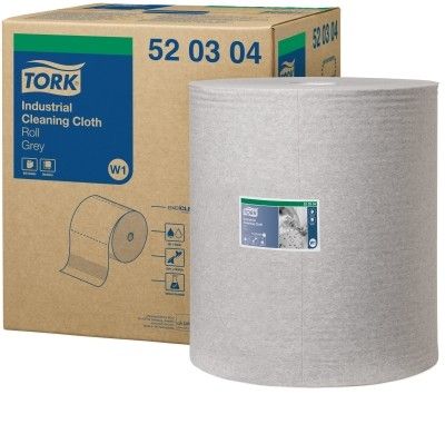 520304 Tork Premium W1 Нетканый материал для удаления масла и жира в большом рулоне, серый, однослойный, 950 листов, 1 рулон по 42 метра