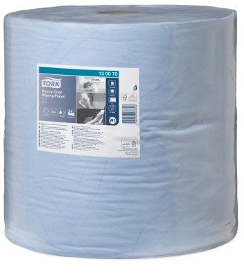 130070 Tork Advanced Wipep 430 Blue W1 Performance Протирочная бумага повышенной прочности в рулоне, голубая, двухслойная, 1000 листов, 1 рулон по 340 метров