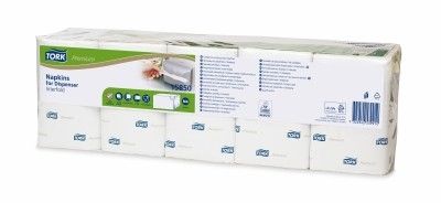 15850 Tork Xpressnap® N4 Диспенсерные салфетки ультрамягкие, белые, двухслойные, 200 листов, 8 спаек х 5 пачек в коробе
