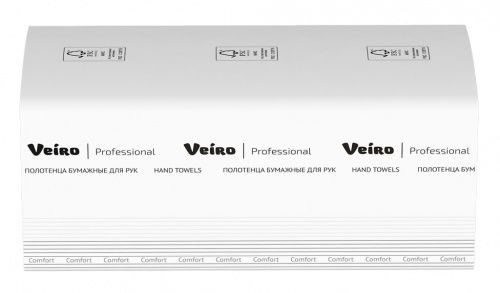 Veiro Professional Comfort KV205 Полотенца бумажные, двухслойные, белые, ZZ сложения, 20 пачек по 200 листов
