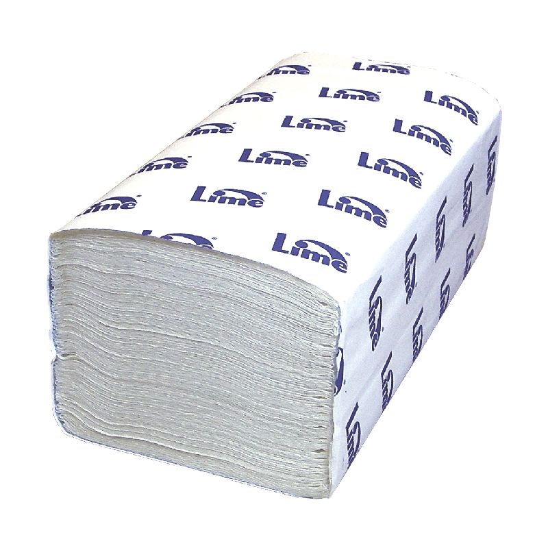Lime 210600 Полотенца в пачках V укладки 11.5 см, белые, основа смесь 1 сл. 22.5 х 22.5 см. 200 шт.