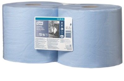 130081 Tork Advanced Wipep 440 Blue W1/W2 Performance Протирочная бумага суперпрочная в рулоне со съемной втулкой, голубая, трехслойная, 350 листов, 2 рулона по 119 метров