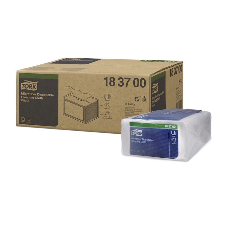 183700 TORK DISPOSABLE MICROFIBER CLEANING CLOTH Одноразовая салфетка из микрофибры для очистки БЕЛАЯ